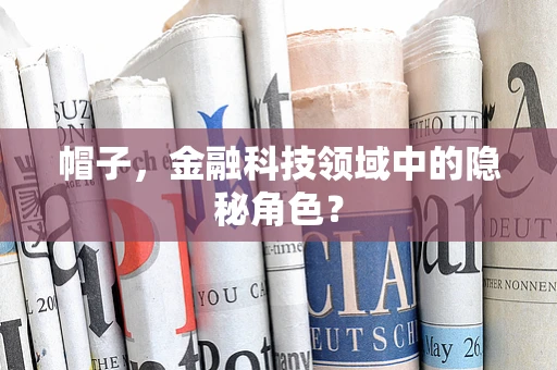 帽子，金融科技领域中的隐秘角色？