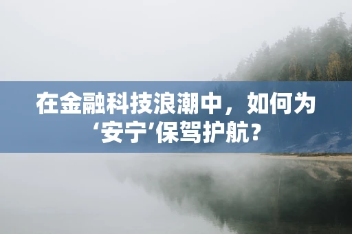 在金融科技浪潮中，如何为‘安宁’保驾护航？