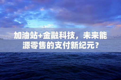 加油站+金融科技，未来能源零售的支付新纪元？