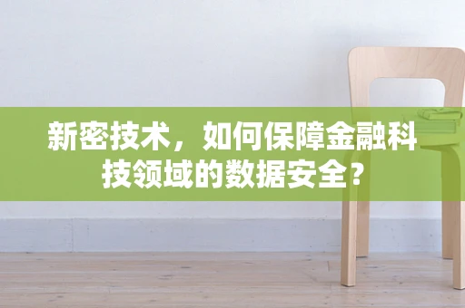 新密技术，如何保障金融科技领域的数据安全？