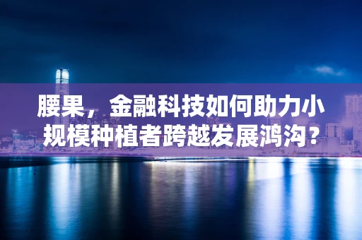 腰果，金融科技如何助力小规模种植者跨越发展鸿沟？