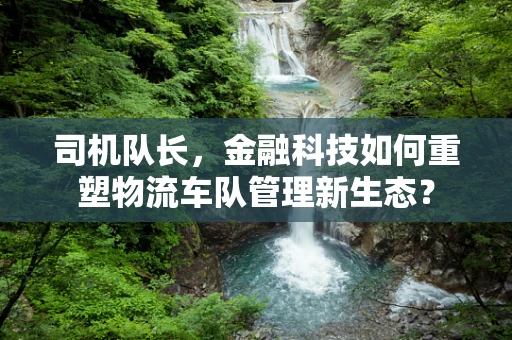 司机队长，金融科技如何重塑物流车队管理新生态？