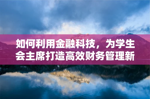 如何利用金融科技，为学生会主席打造高效财务管理新模式？