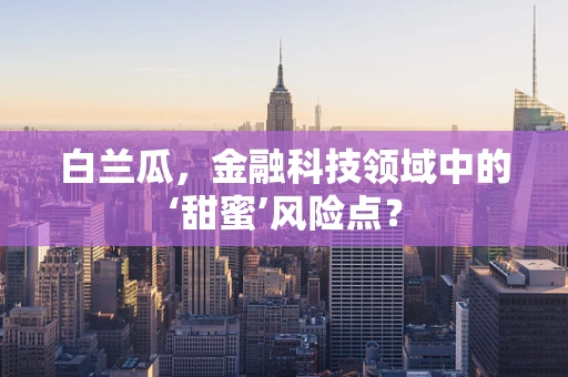 白兰瓜，金融科技领域中的‘甜蜜’风险点？