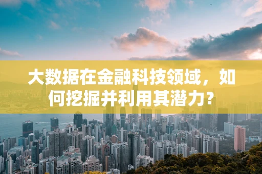大数据在金融科技领域，如何挖掘并利用其潜力？