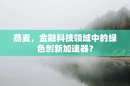 燕麦，金融科技领域中的绿色创新加速器？