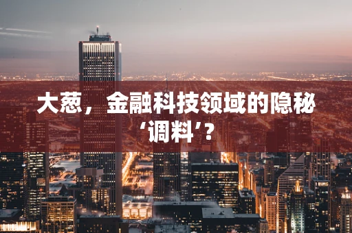 大葱，金融科技领域的隐秘‘调料’？