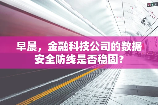 早晨，金融科技公司的数据安全防线是否稳固？