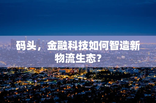 码头，金融科技如何智造新物流生态？