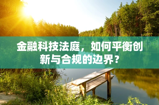 金融科技法庭，如何平衡创新与合规的边界？