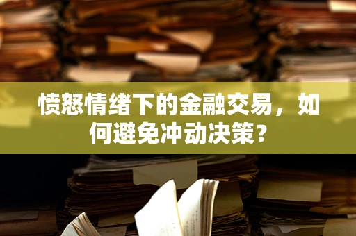 愤怒情绪下的金融交易，如何避免冲动决策？