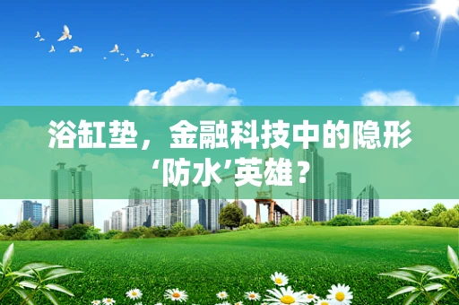 浴缸垫，金融科技中的隐形‘防水’英雄？