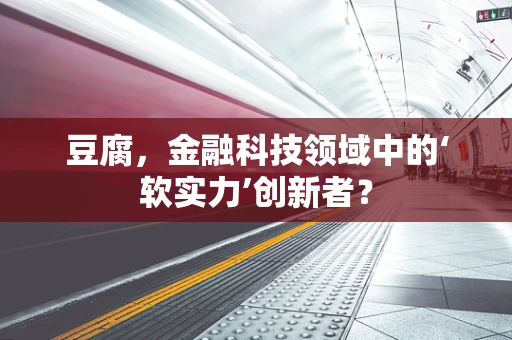豆腐，金融科技领域中的‘软实力’创新者？
