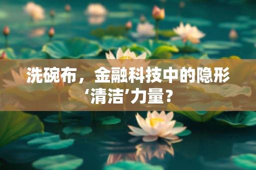 洗碗布，金融科技中的隐形‘清洁’力量？