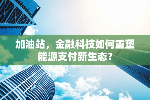 加油站，金融科技如何重塑能源支付新生态？