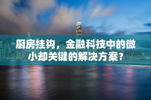 厨房挂钩，金融科技中的微小却关键的解决方案？