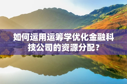 如何运用运筹学优化金融科技公司的资源分配？