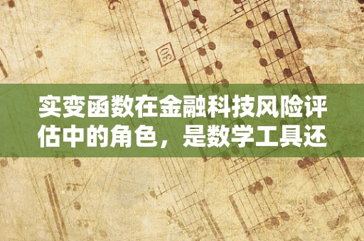 实变函数在金融科技风险评估中的角色，是数学工具还是决策引擎？