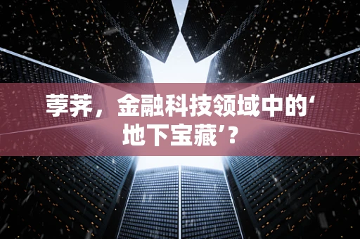 荸荠，金融科技领域中的‘地下宝藏’？