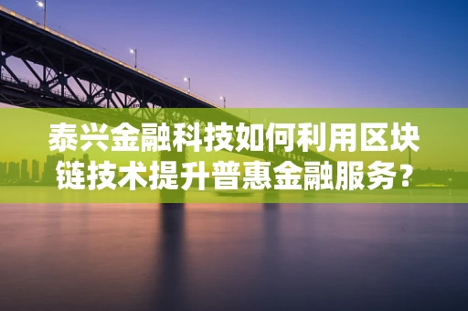 泰兴金融科技如何利用区块链技术提升普惠金融服务？