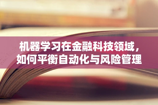 机器学习在金融科技领域，如何平衡自动化与风险管理？