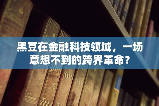黑豆在金融科技领域，一场意想不到的跨界革命？