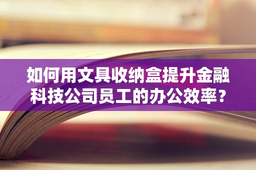 如何用文具收纳盒提升金融科技公司员工的办公效率？
