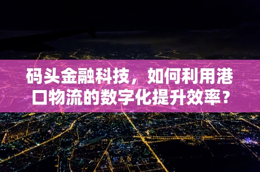 码头金融科技，如何利用港口物流的数字化提升效率？