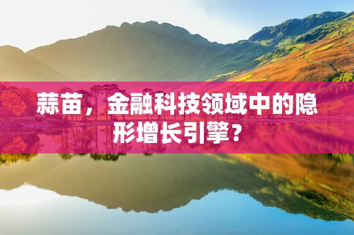 蒜苗，金融科技领域中的隐形增长引擎？