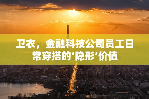 卫衣，金融科技公司员工日常穿搭的‘隐形’价值