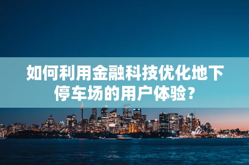 如何利用金融科技优化地下停车场的用户体验？