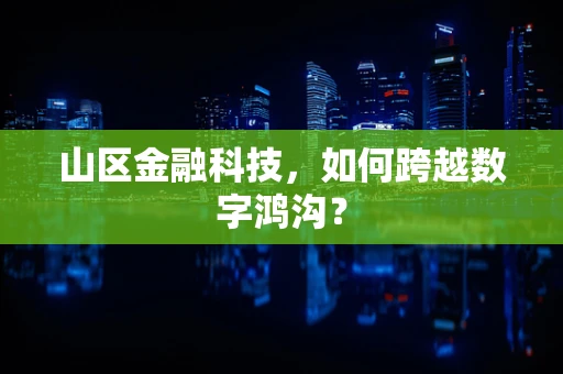 山区金融科技，如何跨越数字鸿沟？