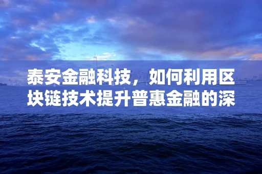 泰安金融科技，如何利用区块链技术提升普惠金融的深度与广度？