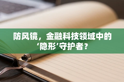 防风镜，金融科技领域中的‘隐形’守护者？