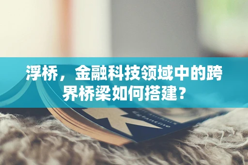 浮桥，金融科技领域中的跨界桥梁如何搭建？