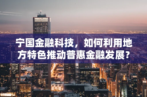 宁国金融科技，如何利用地方特色推动普惠金融发展？