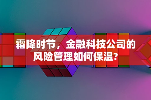 霜降时节，金融科技公司的风险管理如何保温?
